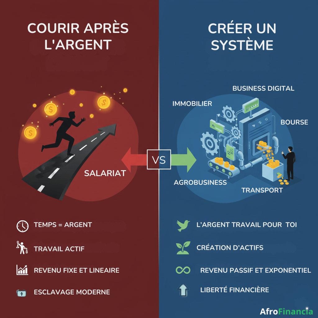 Comparaison entre le salarié qui cherche à augmenter son salaire et celui qui construit des revenus automatiques